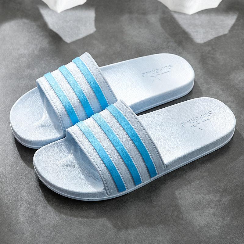 White Stripes Slippers For Women And Men Bathroom Slippers Home Shoes - AL MONI EXPRESS