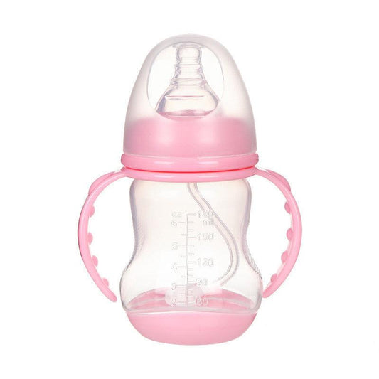 Wide Caliber PP Baby Bottle Anti-colic With Handle Straw Baby Feeding Bottle 180 240ML Optional Bulk - Almoni Express