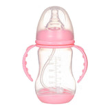 Wide Caliber PP Baby Bottle Anti-colic With Handle Straw Baby Feeding Bottle 180 240ML Optional Bulk - Almoni Express