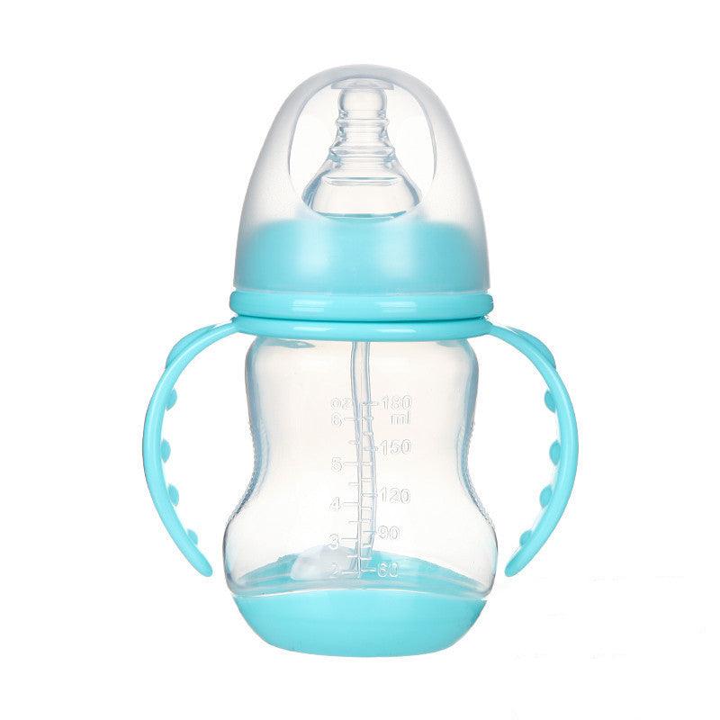 Wide Caliber PP Baby Bottle Anti-colic With Handle Straw Baby Feeding Bottle 180 240ML Optional Bulk - Almoni Express