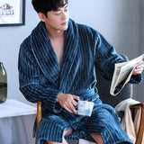 Winter Bathrobe Coral Fleece Couple Pajamas - Almoni Express