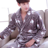 Winter Bathrobe Coral Fleece Couple Pajamas - Almoni Express