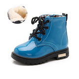 Winter Children Shoes PU Leather Waterproof Martin Boots Kids Snow Boots - Almoni Express