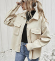 Winter Coat Women Lapel Single-breasted Thickened Solid Color Jacket Woolen Loose Short Coat For Women Fashion Outwear Clothing - Almoni Express