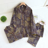 Winter Couple Yarn-dyed Cotton Pajamas Long Sleeve Can Be Outerwear Homewear Men's Suit - Almoni Express