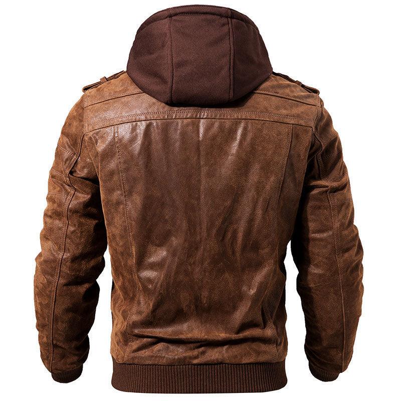 Winter Fashion Motorcycle Leather Jacket Men Slim Fit Oblique Zipper PU Jackets Autumn Mens Leather Biker Coats Warm Streetwear - AL MONI EXPRESS