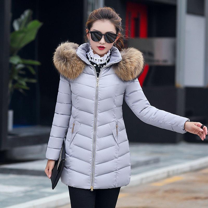 Winter jacket women fashion slim long cotton-padded Hooded jacket parka female wadded jacket outerwear winter coat women - Almoni Express