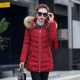 Winter jacket women fashion slim long cotton-padded Hooded jacket parka female wadded jacket outerwear winter coat women - Almoni Express