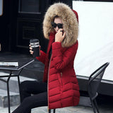 Winter jacket women fashion slim long cotton-padded Hooded jacket parka female wadded jacket outerwear winter coat women - Almoni Express