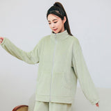 Winter Pajamas Sets Homewear With Pockets Design Thickened Coral Velvet Stand Collar Warm Pajamas Indoor Outdoor Casual Clothes - AL MONI EXPRESS