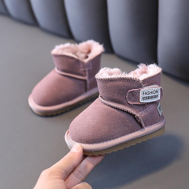 Winter Plus Cashmere Boys And Girls Snow Cotton Shoes Baby - Almoni Express