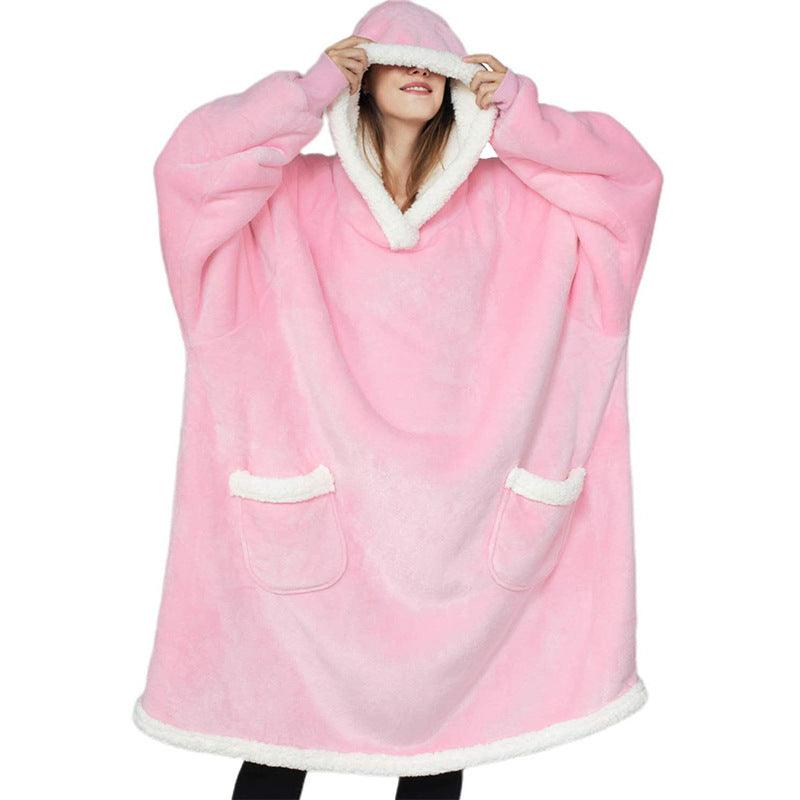 Winter TV Hoodie Blanket Winter Warm Home Clothes Women Men Oversized Pullover With Pockets - AL MONI EXPRESS