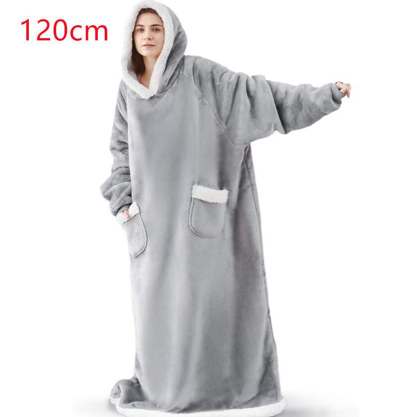 Winter TV Hoodie Blanket Winter Warm Home Clothes Women Men Oversized Pullover With Pockets - AL MONI EXPRESS