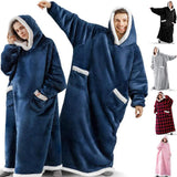 Winter TV Hoodie Blanket Winter Warm Home Clothes Women Men Oversized Pullover With Pockets - AL MONI EXPRESS