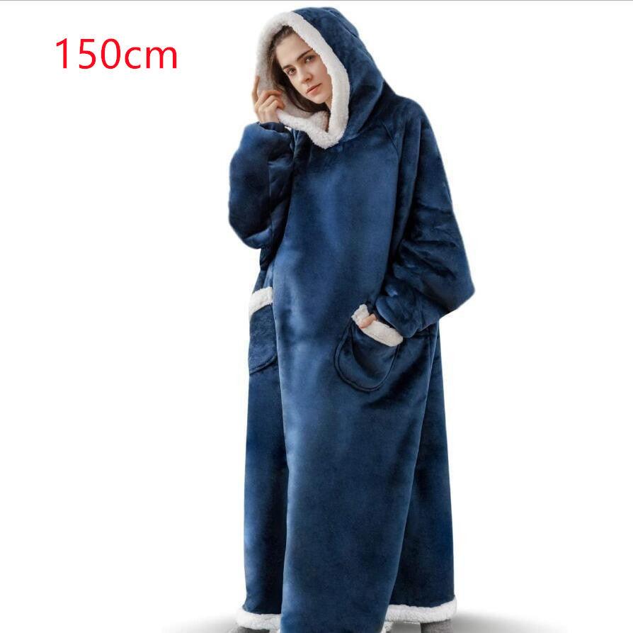 Winter TV Hoodie Blanket Winter Warm Home Clothes Women Men Oversized Pullover With Pockets - AL MONI EXPRESS