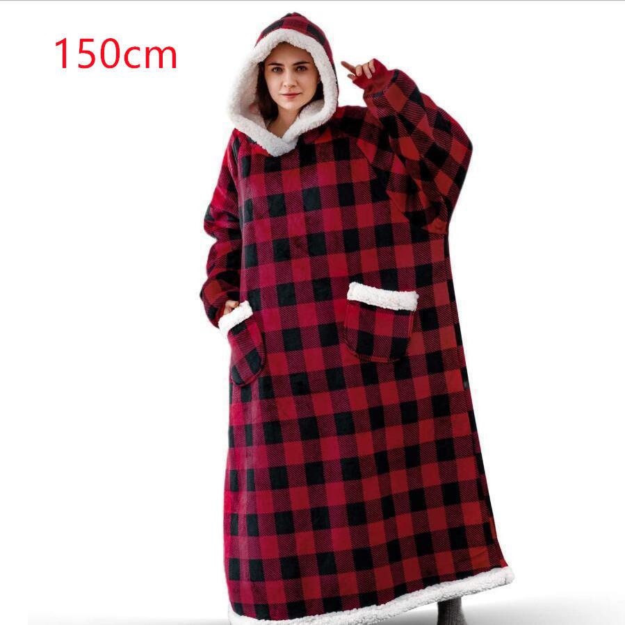 Winter TV Hoodie Blanket Winter Warm Home Clothes Women Men Oversized Pullover With Pockets - AL MONI EXPRESS