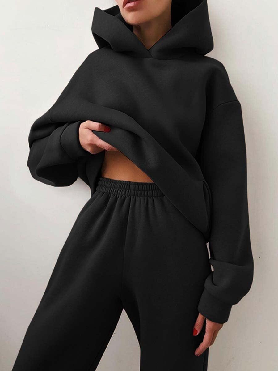 Women's Casual Hooded Sweater Two-piece Suit Clothes Hoodie Tracksuit - AL MONI EXPRESS