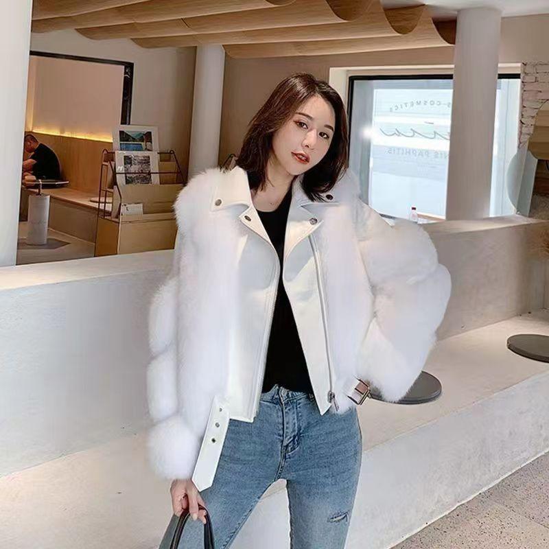 Women's Clothing Imitation Fur Women's Motorcycle Clothing Coat Autumn And Winter Young Coat - Almoni Express