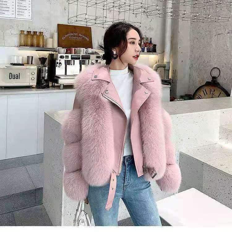 Women's Clothing Imitation Fur Women's Motorcycle Clothing Coat Autumn And Winter Young Coat - Almoni Express