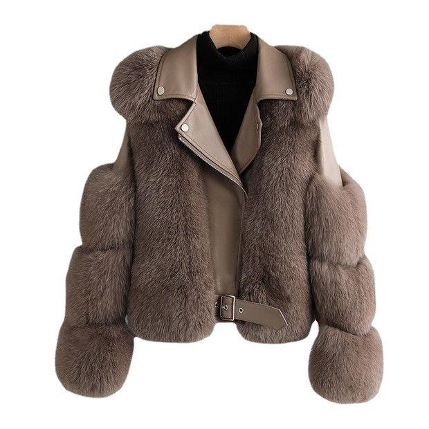 Women's Clothing Imitation Fur Women's Motorcycle Clothing Coat Autumn And Winter Young Coat - Almoni Express