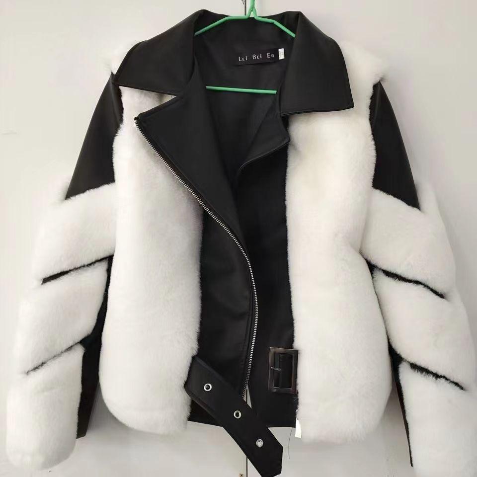 Women's Clothing Imitation Fur Women's Motorcycle Clothing Coat Autumn And Winter Young Coat - Almoni Express