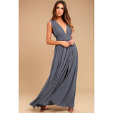 Women's Fashion Deep V Sleeveless Long Dress - Almoni Express