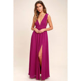 Women's Fashion Deep V Sleeveless Long Dress - Almoni Express