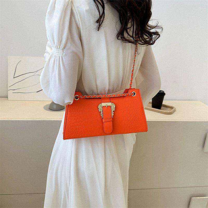 Women's Fashion Simple Chain Fashion Bag Shoulder Bag Casual Trend Crossbody Small Square Bag - AL MONI EXPRESS