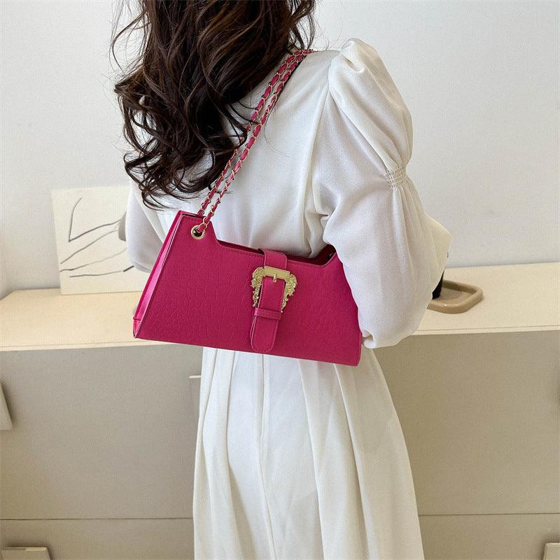 Women's Fashion Simple Chain Fashion Bag Shoulder Bag Casual Trend Crossbody Small Square Bag - AL MONI EXPRESS