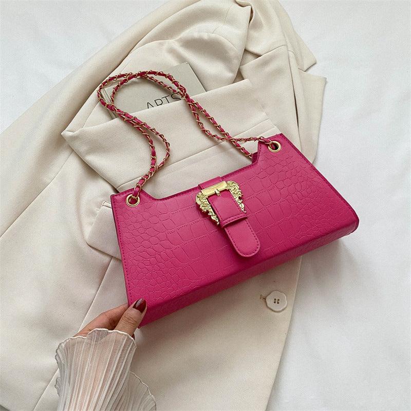 Women's Fashion Simple Chain Fashion Bag Shoulder Bag Casual Trend Crossbody Small Square Bag - AL MONI EXPRESS