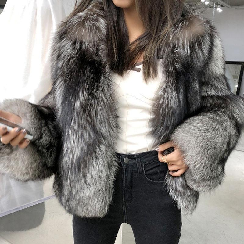 Women's Fur Coat Short Fashion Imitation Fox Autumn And Winter - Almoni Express