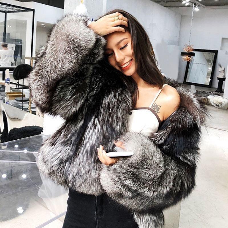 Women's Fur Coat Short Fashion Imitation Fox Autumn And Winter - Almoni Express