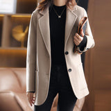 Women's Korean-style Casual Thickening Woolen Coat - Almoni Express