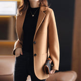 Women's Korean-style Casual Thickening Woolen Coat - Almoni Express