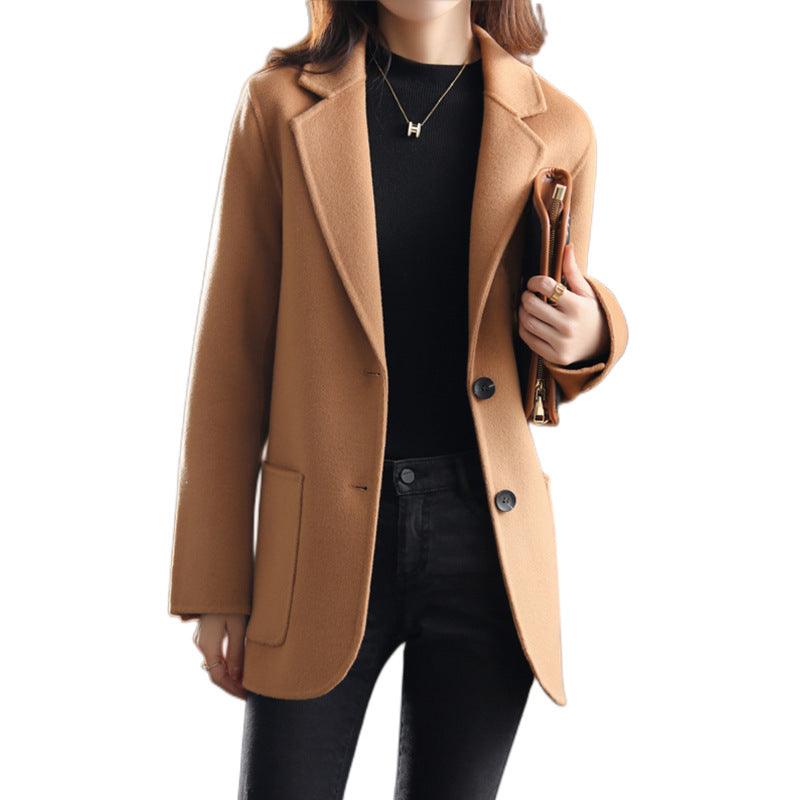 Women's Korean-style Casual Thickening Woolen Coat - Almoni Express