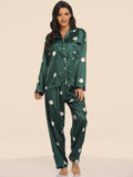 Women's Print Pajama Set Long Sleeve Tops And Pants Loungewear Sleepwear - AL MONI EXPRESS