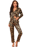 Women's Print Pajama Set Long Sleeve Tops And Pants Loungewear Sleepwear - AL MONI EXPRESS