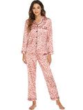 Women's Print Pajama Set Long Sleeve Tops And Pants Loungewear Sleepwear - AL MONI EXPRESS