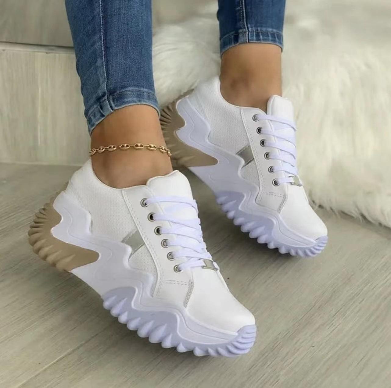 Women Shoes Lace-up Sports Sneakers - AL MONI EXPRESS