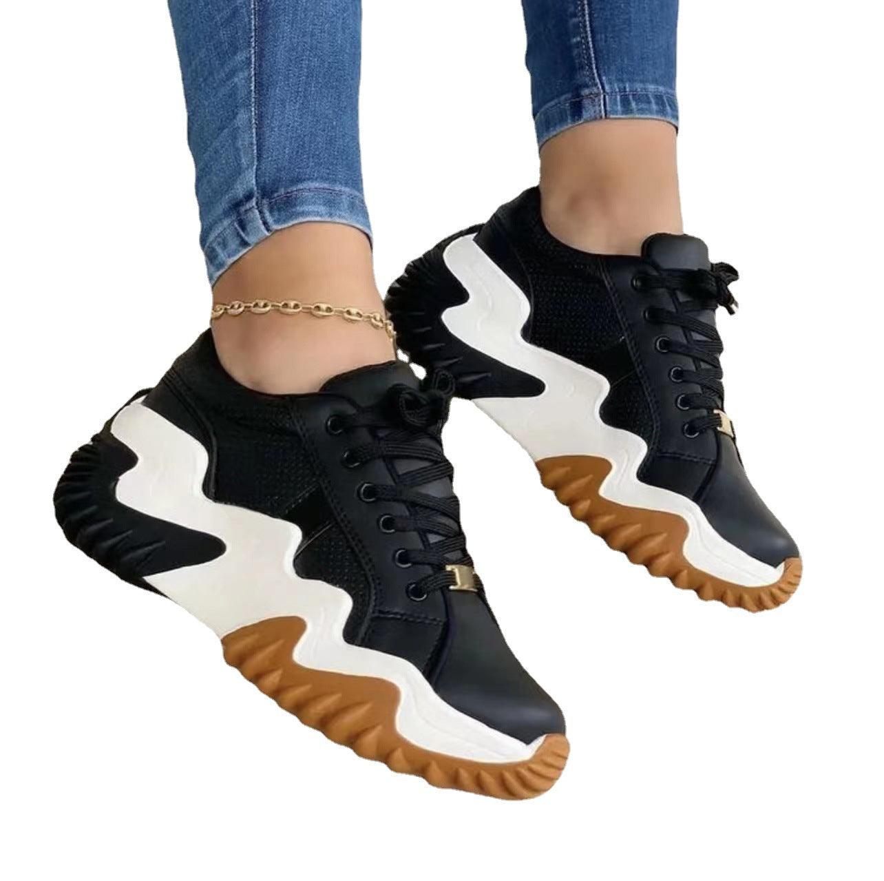 Women Shoes Lace-up Sports Sneakers - AL MONI EXPRESS