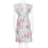 Women Sleeveless Maternity Dress Casual Flower Print - Almoni Express