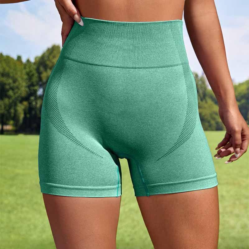 Women Sport Seamless Short Leggings High Waist Elastic Solid Yoga Leggings Ftness Gym Trainning Joggings Pants - AL MONI EXPRESS