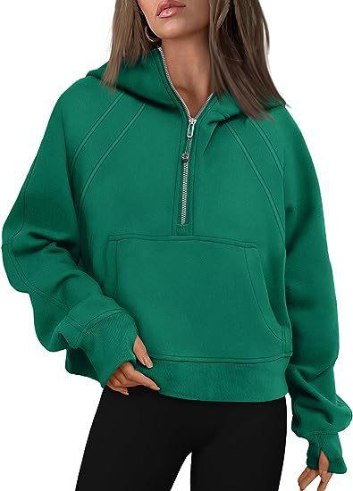 Zipper Hoodies Sweatshirts With Pocket Loose Sport Tops Long Sleeve Pullover Sweaters Winter Fall Outfits Women Clothing - AL MONI EXPRESS