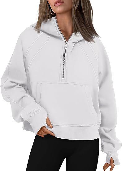 Zipper Hoodies Sweatshirts With Pocket Loose Sport Tops Long Sleeve Pullover Sweaters Winter Fall Outfits Women Clothing - AL MONI EXPRESS