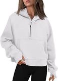 Zipper Hoodies Sweatshirts With Pocket Loose Sport Tops Long Sleeve Pullover Sweaters Winter Fall Outfits Women Clothing - AL MONI EXPRESS