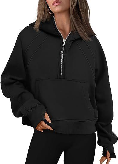 Zipper Hoodies Sweatshirts With Pocket Loose Sport Tops Long Sleeve Pullover Sweaters Winter Fall Outfits Women Clothing - AL MONI EXPRESS