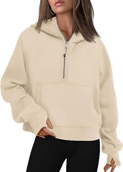 Zipper Hoodies Sweatshirts With Pocket Loose Sport Tops Long Sleeve Pullover Sweaters Winter Fall Outfits Women Clothing - AL MONI EXPRESS