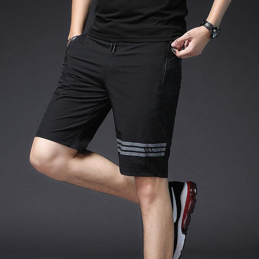 Zipper pocket short quick drying stretch pants for men - Almoni Express