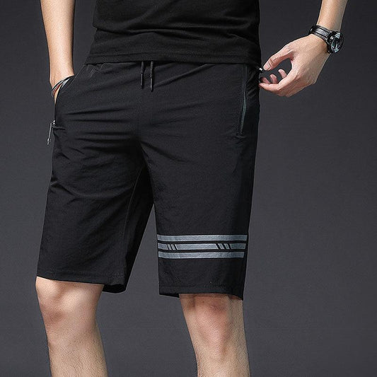 Zipper pocket short quick drying stretch pants for men - Almoni Express