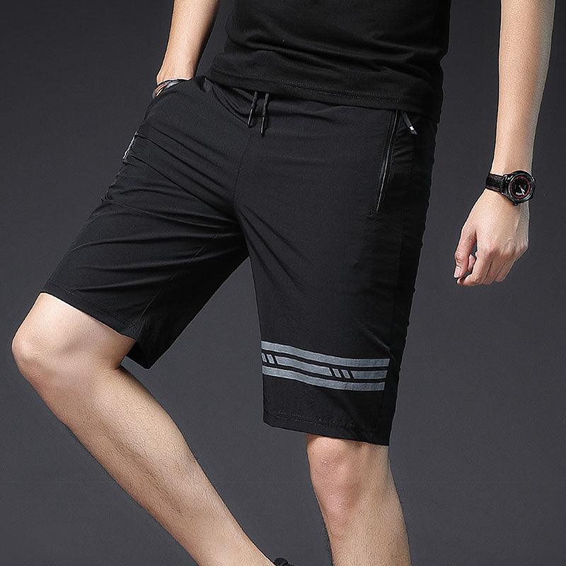 Zipper pocket short quick drying stretch pants for men - Almoni Express